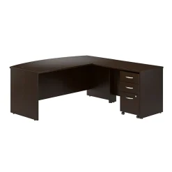 L-Desks*Bush Business Furniture Westfield 72W Bow Front L Shaped Desk with 42W Return and Mobile File Cabinet, Mocha Cherry (SRC167MRSU)
