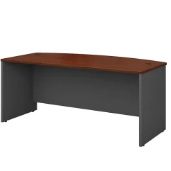 Computer Desks*Bush Business Furniture Westfield 72"W Bow Front Desk, Gray (WC24446) Hansen Cherry/Graphite