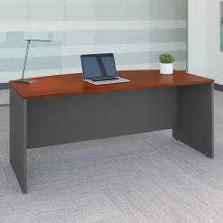 Computer Desks*Bush Business Furniture Westfield 72"W Bow Front Desk, Gray (WC24446) Hansen Cherry/Graphite