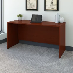 Office Desks*Bush Business Furniture Westfield 60"W Credenza Desk, (WC36761) Mahogany