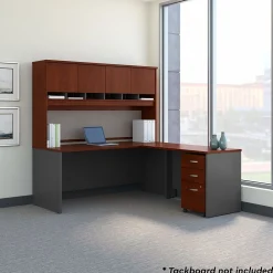 L-Desks*Bush Business Furniture Westfield 72W L Shaped Desk with Hutch and Mobile File Cabinet, Hansen Cherry (SRC0018HCSU) Hansen Cherry/Graphite