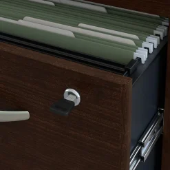 L-Desks*Bush Business Furniture Westfield 72W L Shaped Desk with 48W Return and Mobile File Cabinet, (SRC001MRSU) Mocha Cherry