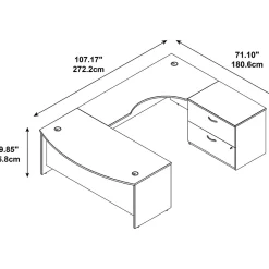 Office Desks*Bush Business Furniture Westfield Bow Front Right Handed U Shaped Desk with Lateral File Cabinet, Hansen Cherry (SRC019HCRSU)