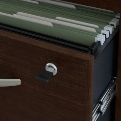 Office Desks*Bush Business Furniture Westfield Desk w/ 2 Drawer Mobile Pedestal, (SRC028MRSU) Mocha Cherry