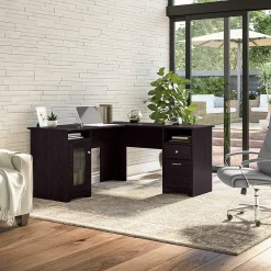 L-Desks*Bush Furniture Cabot 60"W L Shaped Computer Desk with Storage, (WC31830K) Espresso Oak