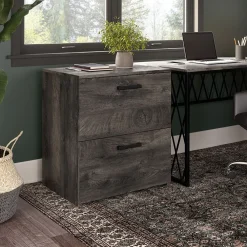 File Cabinets*Bush Furniture City Park 2 Drawer Lateral File Cabinet, (CPF127GH-03) Dark Gray Hickory