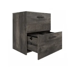 File Cabinets*Bush Furniture City Park 2 Drawer Lateral File Cabinet, (CPF127GH-03) Dark Gray Hickory