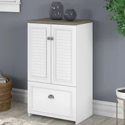 Storage Cabinets*Bush Furniture Fairview 41.69" Storage Cabinet with 3 Shelves, (WC53680-03) Shiplap Gray/Pure White