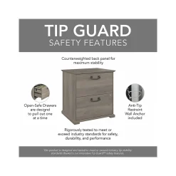 File Cabinets*Bush Furniture Homestead 2-Drawer Lateral File Cabinet, Letter/Legal Size, Lockable, Driftwood Gray (HOF129DG-03)