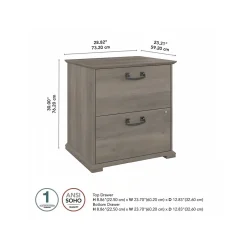 File Cabinets*Bush Furniture Homestead 2-Drawer Lateral File Cabinet, Letter/Legal Size, Lockable, Driftwood Gray (HOF129DG-Z)