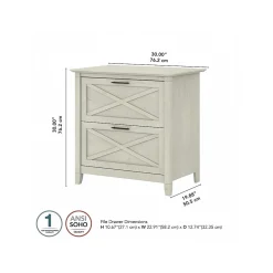 File Cabinets*Bush Furniture Key West 2-Drawer Lateral File Cabinet, Letter/Legal, Linen White Oak, 30