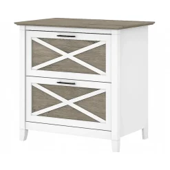File Cabinets*Bush Furniture Key West 2-Drawer Lateral File Cabinet, Letter/Legal, Shiplap Gray/Pure White, 30" (KWF130G2W-03)