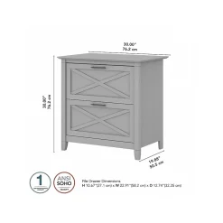 File Cabinets*Bush Furniture Key West 2-Drawer Lateral File Cabinet, Letter/Legal, Cape Cod Gray, 30