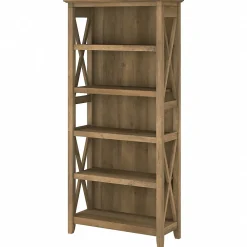 Bookcases*Bush Furniture Key West 66"H 5-Shelf Bookcase with Adjustable Shelves, Reclaimed Pine Laminated Wood (KWB132RCP-03)