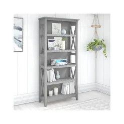 Bookcases*Bush Furniture Key West 66"H 5-Shelf Bookcase with Adjustable Shelves, Cape Cod Gray Laminated Wood (KWB132CG-03)