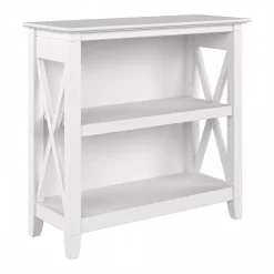Bookcases*Bush Furniture Key West 30"H 2-Shelf Bookcase with Adjustable Shelf, Pure White Oak (KWB124WT-03)