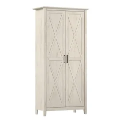 Storage Cabinets*Bush Business Furniture Bush Furniture Key West 65.98"H Storage Cabinet with 5 Shelves, Linen White Oak (KWS266LW-03)