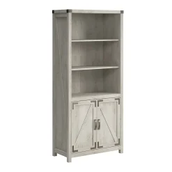 Bookcases*Bush Furniture Knoxville 72"H 5-Shelf Bookcase with Doors, Cottage White (CGB132CWH-03)