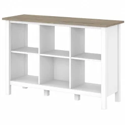 Bookcases*Bush Furniture Mayfield 30"H 3-Shelf Cube Bookcase, Pure White/Shiplap Gray (MAB145GW2-03)