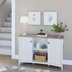 Storage Cabinets*Bush Furniture Salinas 29.96" Accent Storage Cabinet with 3 Shelves, (SAS147G2W-03) Shiplap Gray/Pure White