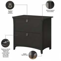 File Cabinets*Bush Furniture Salinas Lateral File Cabinet, (SAF132VB-03) Vintage Black