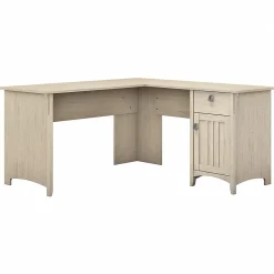 Computer Desks*Bush Furniture Salinas 60"W L Shaped Desk with Storage, (SAD160AW-03) Antique White