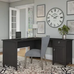 L-Desks*Bush Furniture Salinas 60"W L Shaped Desk with Storage, (SAD160VB-03) Vintage Black