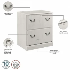 File Cabinets*Bush Furniture Saratoga 2-Drawer Lateral File Cabinet, Linen White Oak (EX45754-03)