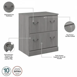 File Cabinets*Bush Furniture Saratoga 2-Drawer Lateral File Cabinet, Locking, Modern Gray (EX45854-03)