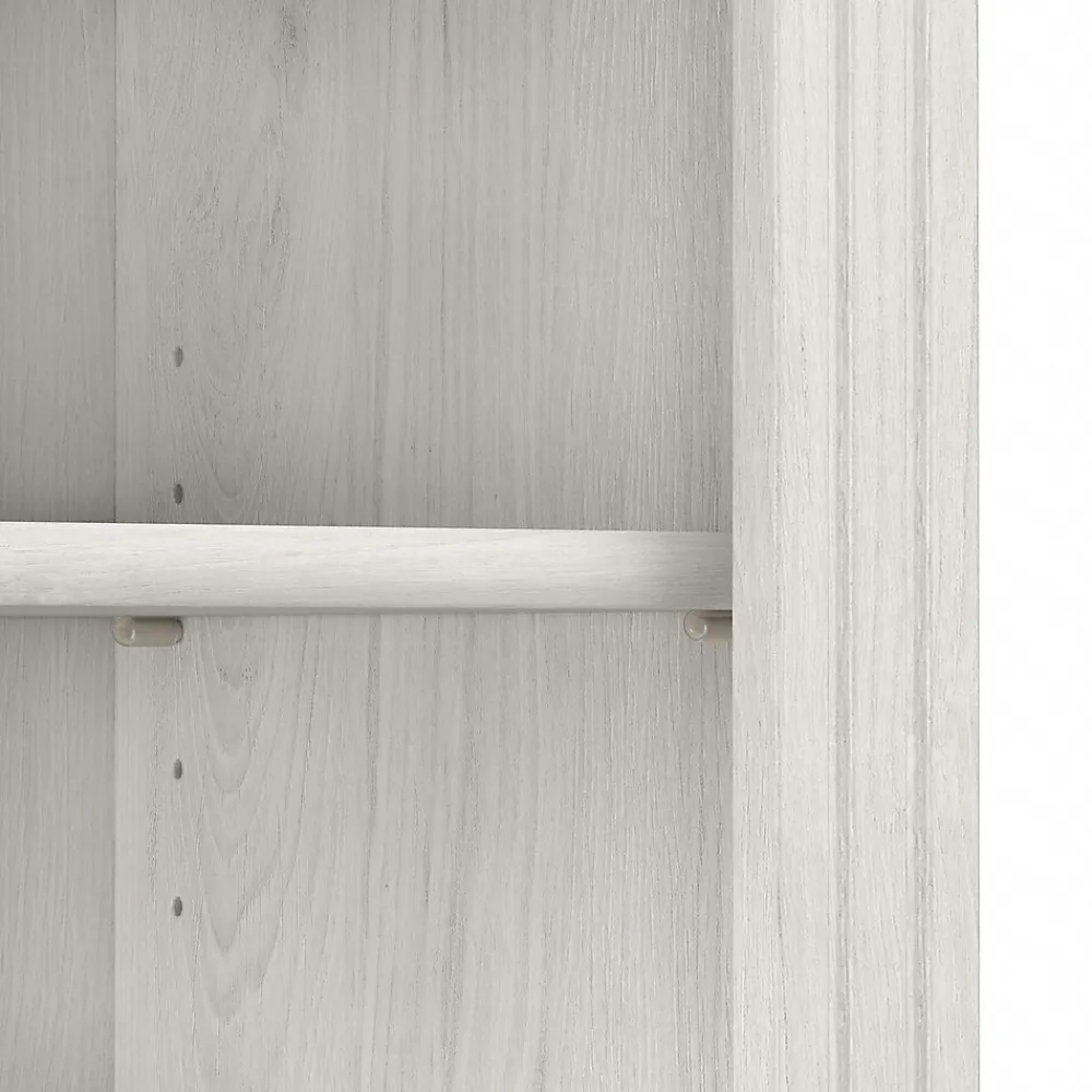 Bookcases*Bush Furniture Saratoga 72"H 5-Shelf Bookcase with Adjustable Shelves, Linen White Oak Laminate (W1645C-03)