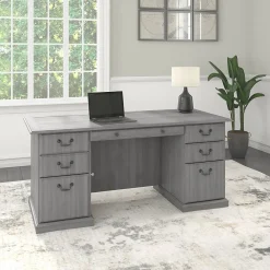 Office Desks*Bush Furniture Saratoga 66"W Wood Executive Desk, Modern Gray (EX45866-03K)