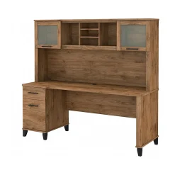 Computer Desks*Bush Furniture Somerset 72" Computer Desk with Drawers and Hutch, (SET018FW) Fresh Walnut