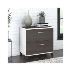 File Cabinets*Bush Furniture Somerset 2-Drawer Lateral File Cabinet, Letter/Legal, , 30" (WC81080) Storm Gray/White