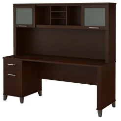 Computer Desks*Bush Furniture Somerset 72"W Office Desk with Drawers and Hutch, (SET018MR) Mocha Cherry