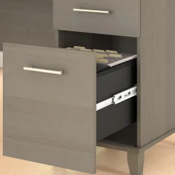 L-Desks*Bush Furniture Somerset 72W L Shaped Desk with Hutch and Lateral File Cabinet, (SET009AG) Ash Gray