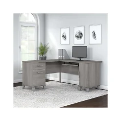 L-Desks*Bush Furniture Somerset 60"W L Shaped Desk with Storage, (WC81230K) Platinum Gray