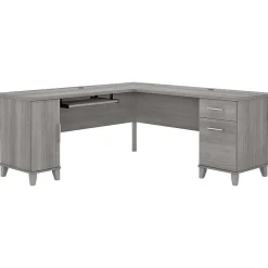 L-Desks*Bush Furniture Somerset 72"W L Shaped Desk with Storage, (WC81210K) Platinum Gray