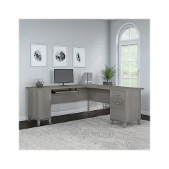L-Desks*Bush Furniture Somerset 72"W L Shaped Desk with Storage, (WC81210K) Platinum Gray