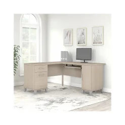 L-Desks*Bush Furniture Somerset 60"W L Shaped Desk with Storage, (WC81130K) Sand Oak