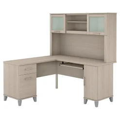 Computer Desks*Bush Furniture Somerset 60"W L Shaped Desk with Hutch, (SET002SO) Sand Oak