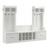 Storage Cabinets*Bush Furniture Woodland Entryway Storage Set with Hall Trees and Shoe Bench with Drawers, White Ash (WDL012WAS)