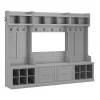 Storage Cabinets*Bush Furniture Woodland Full Entryway Storage Set with Coat Rack and Shoe Bench with Doors, Cape Cod Gray (WDL013CG)