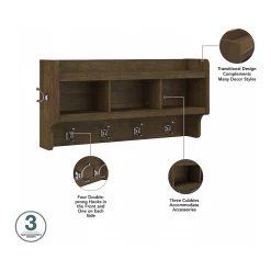 Storage Cabinets*Bush Furniture Woodland Full Entryway Storage Set with Coat Rack and Shoe Bench with Drawers, Ash Brown (WDL014ABR)
