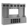 Storage Cabinets*Bush Furniture Woodland Full Entryway Storage Set with Coat Rack and Shoe Bench with Drawers, Cape Cod Gray (WDL014CG)