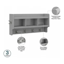 Storage Cabinets*Bush Furniture Woodland Full Entryway Storage Set with Coat Rack and Shoe Bench with Drawers, Cape Cod Gray (WDL014CG)