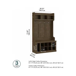 Storage Cabinets*Bush Furniture Woodland 40W Hall Tree and Shoe Storage Bench with Shelves, Ash Brown (WDL002ABR)