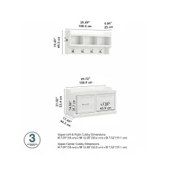 Storage Cabinets*Bush Furniture Woodland 40W Shoe Storage Bench with Doors and Wall Mounted Coat Rack, White Ash (WDL003WAS)