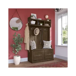 Storage Cabinets*Bush Furniture Woodland 40W Hall Tree and Shoe Storage Bench with Doors, Ash Brown (WDL001ABR)