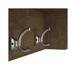 Storage Cabinets*Bush Furniture Woodland 40W Shoe Storage Bench with Doors and Wall Mounted Coat Rack, Ash Brown (WDL003ABR)