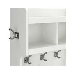 Storage Cabinets*Bush Furniture Woodland 24W Hall Tree and Small Shoe Bench with Shelves, White Ash (WDL008WAS)